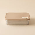 Beige stainless steel bento lunch box