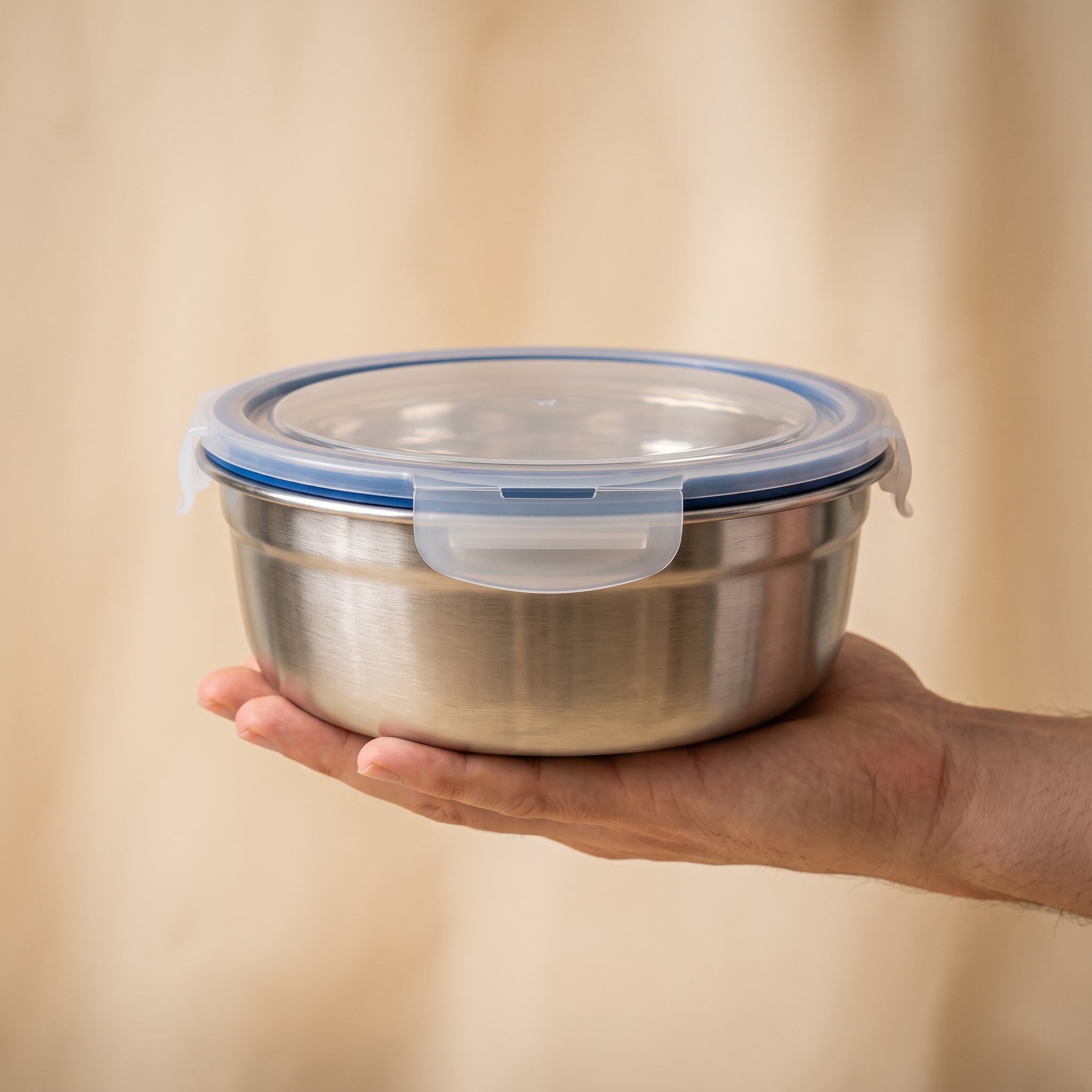 Stackable Stainless Steel Food Storage Bowl Set
