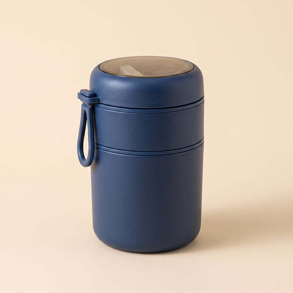 Navy two-level stainless steel thermo food jar