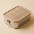 Beige multi-grid stainless steel lunch box