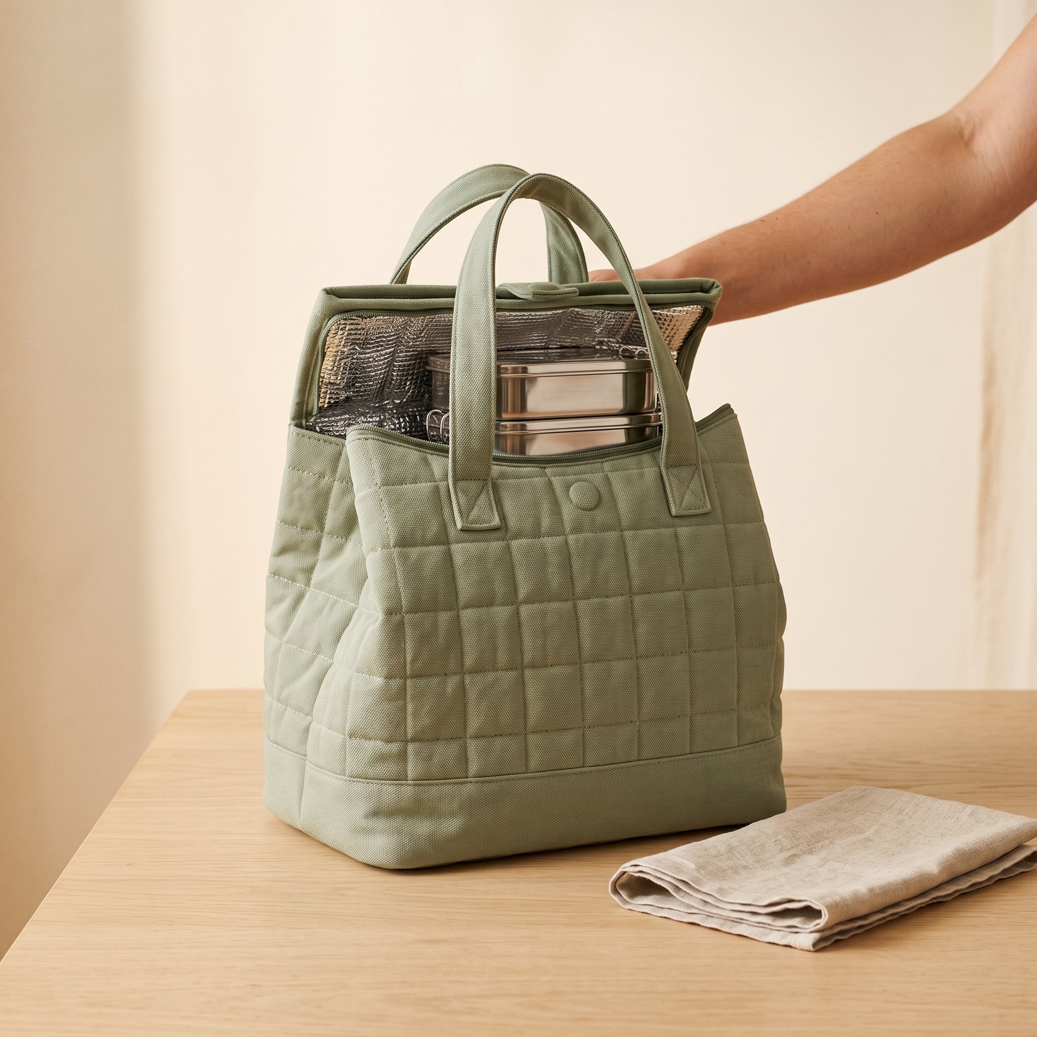 Quilted Insulated Lunch Tote
